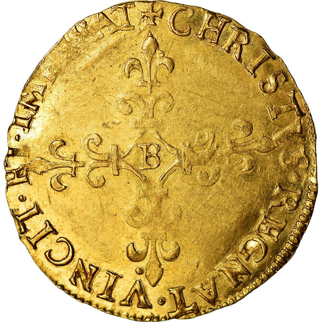 Moeda, França, Charles IX, Ecu d'or, 1564, Rouen, AU(50-53), Dourado
