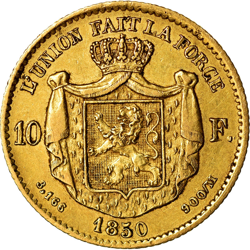 Monnaie, Belgique, Leopold I, 10 Francs, 10 Frank, 1850, TTB, Or, KM:18
