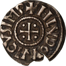 Monnaie, France, Louis le Pieux, Denier au temple, Denier, TB+, Argent