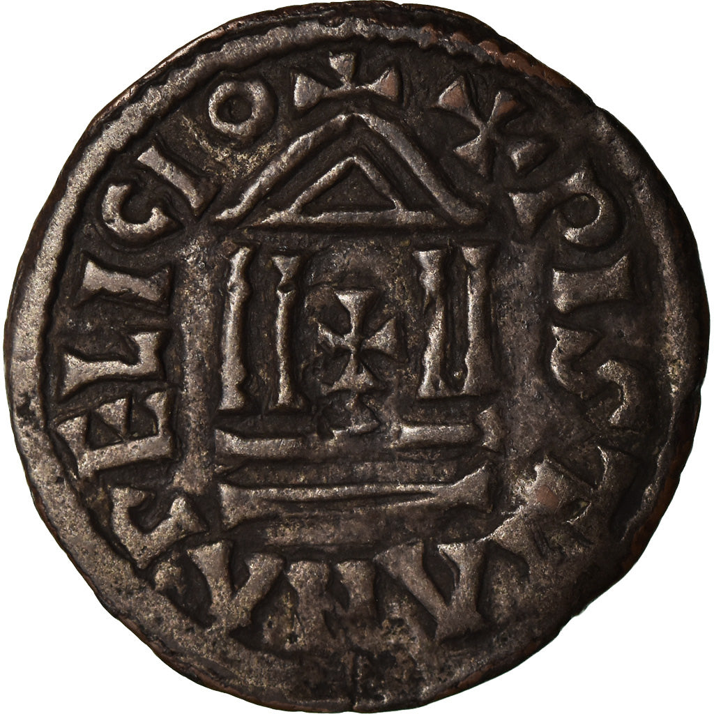 Monnaie, France, Louis le Pieux, Denier au temple, Denier, TTB, Argent