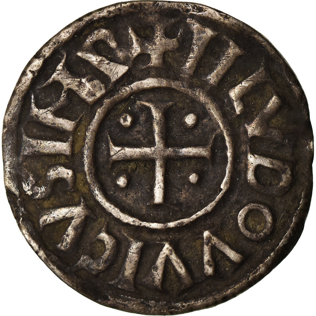 Moneta, Francia, Louis le Pieux, Denier au temple, Denarius, BB, Argento