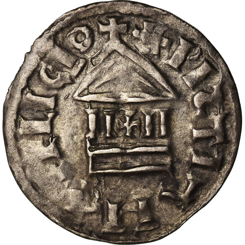 Monnaie, France, Louis le Pieux, Denier au temple, Denier, TTB, Argent