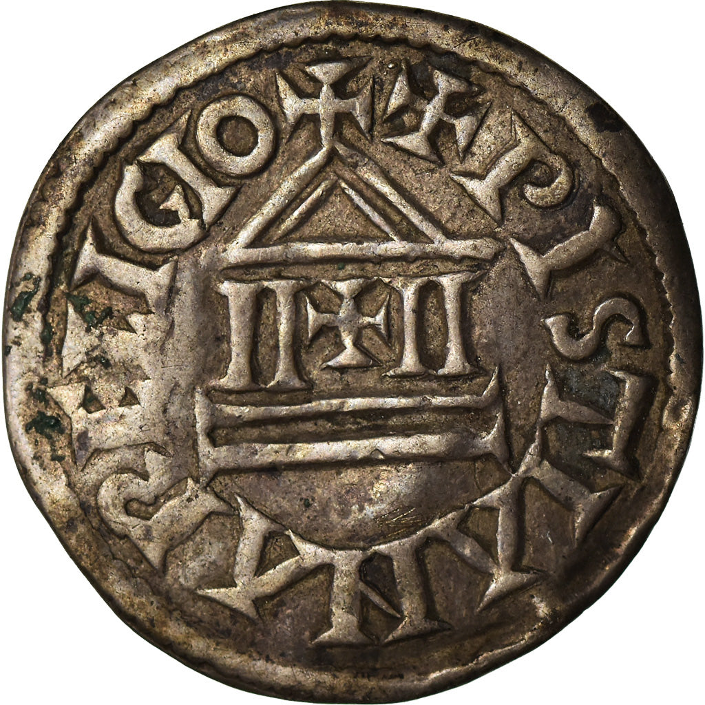 Monnaie, France, Louis le Pieux, Denier au temple, Denier, TTB, Argent