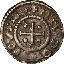 Moneda, Francia, Louis le Pieux, Denier au temple, Denarius, MBC, Plata
