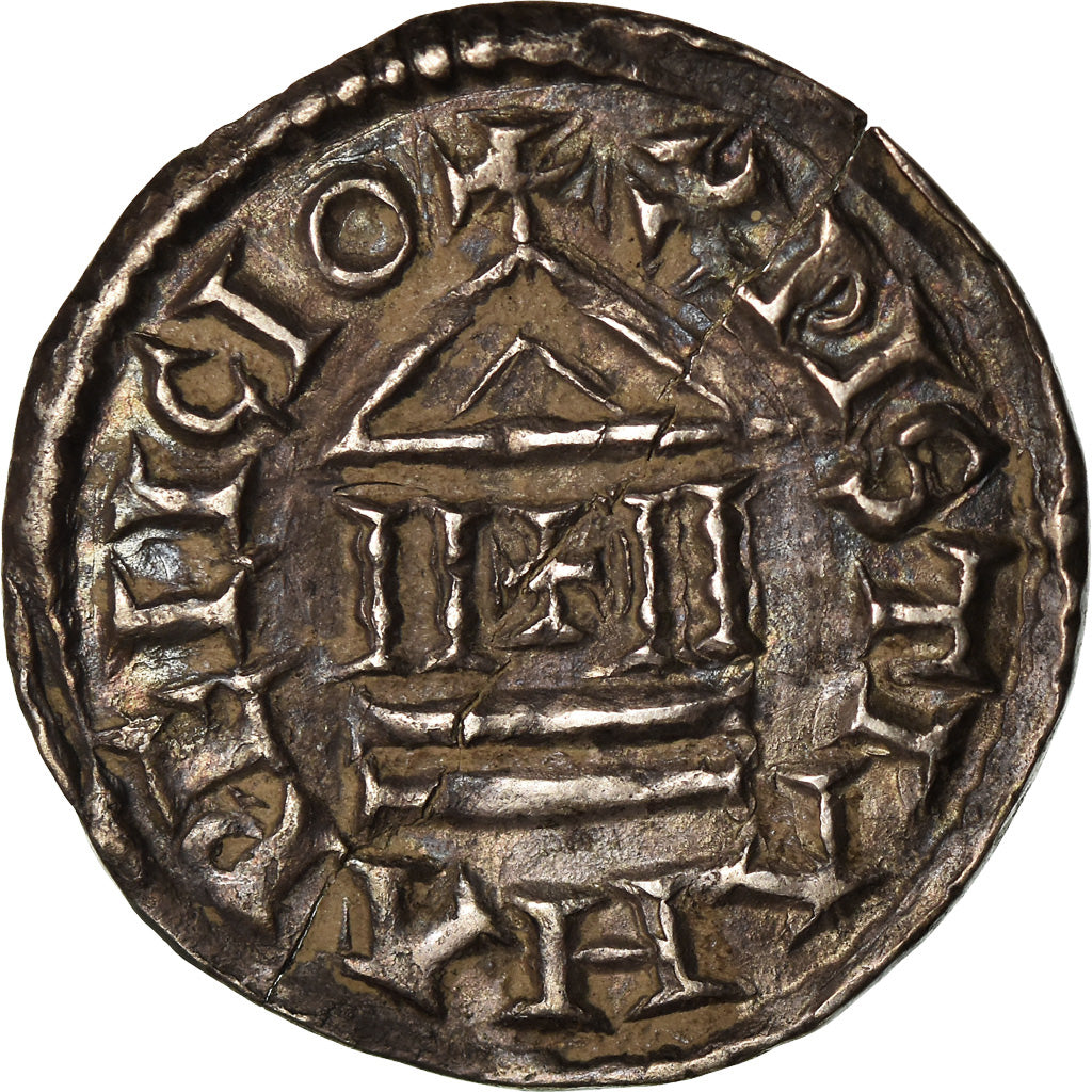 Moneta, Francia, Louis le Pieux, Denier au temple, Denarius, BB, Argento
