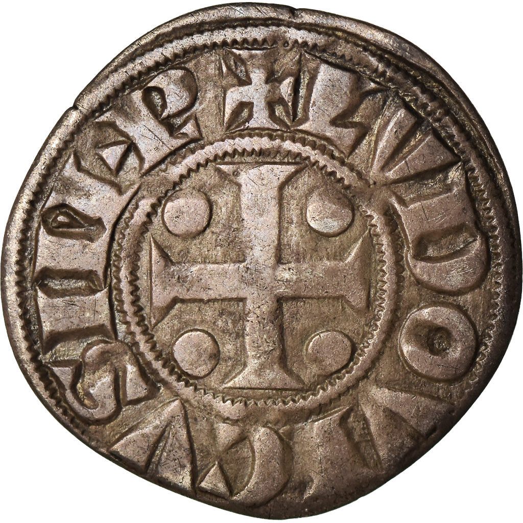 Coin, France, Louis le Pieux, Denier au temple, Denarius, EF(40-45), Silver