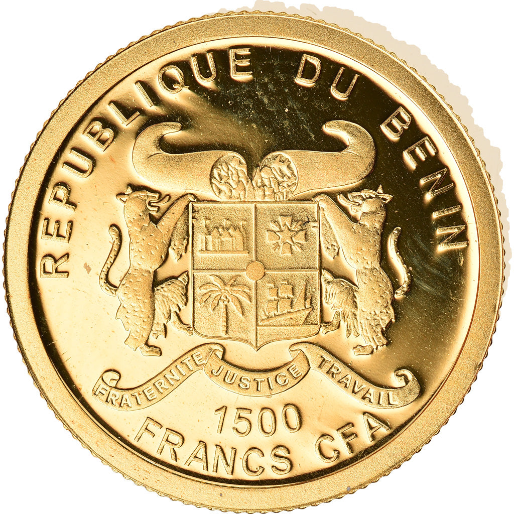 Monnaie, Benin, Jean-Paul II, 1500 Francs CFA, 2011, FDC, Or