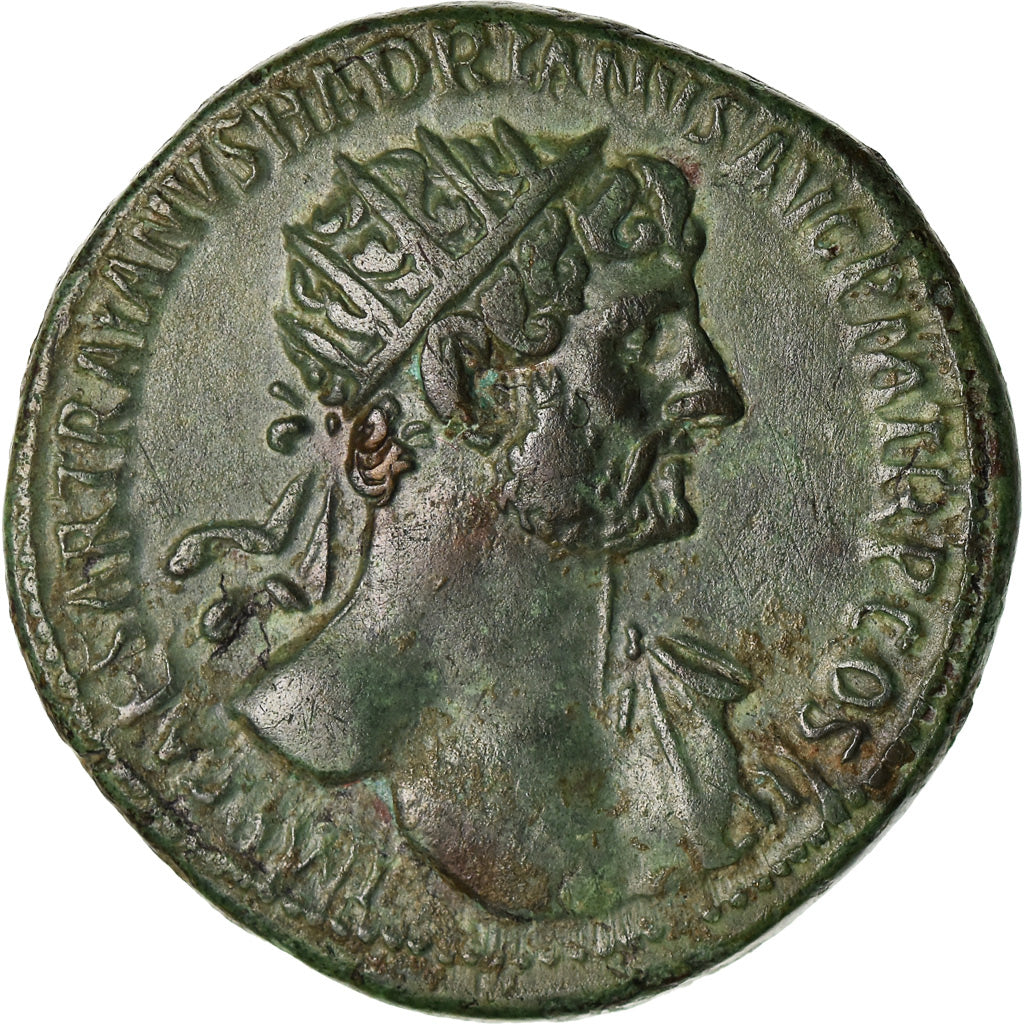 Coin, Hadrian, Dupondius, 121, Rome, AU(50-53), Copper, RIC:604a