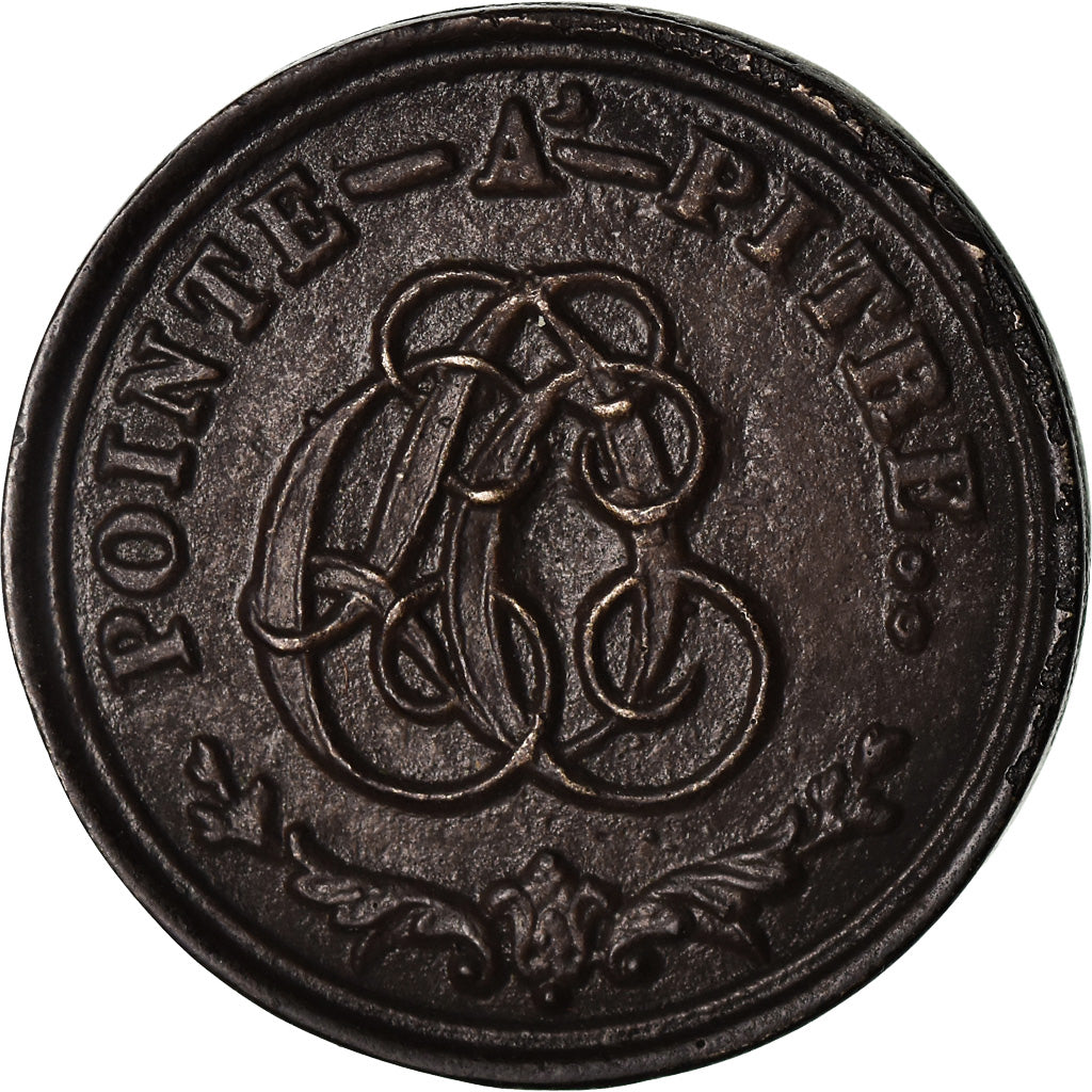 Frankreich, Token, Colonies, Pointe-à-Pitre, 1/4 Gourde, 1825, SS+, Métal de