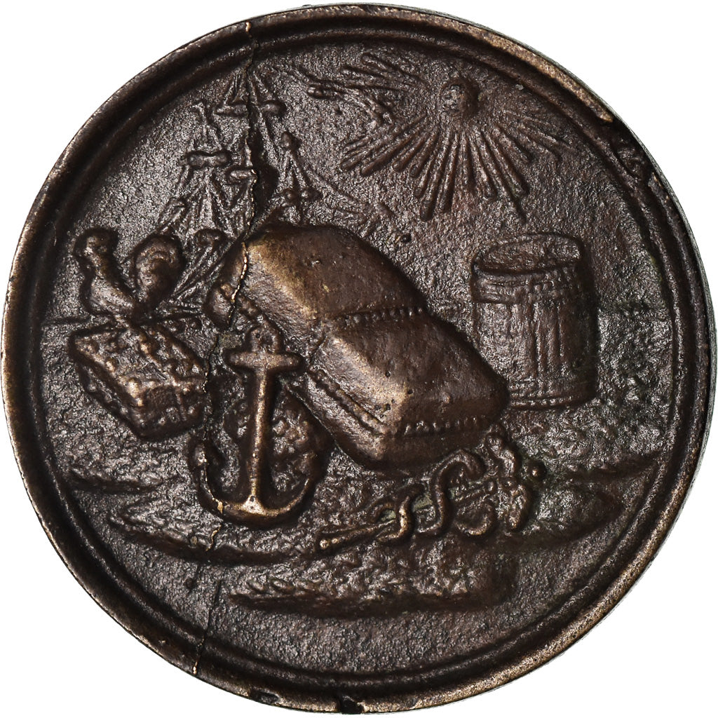 Francia, Token, Colonies, Pointe-à-Pitre, 1/4 Gourde, 1825, MBC+, Métal de