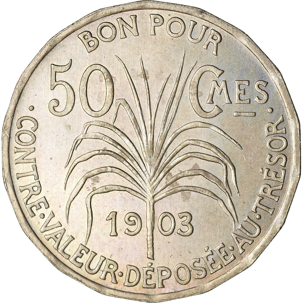 Coin, Guadeloupe, 50 Centimes, 1903, MS(64), Copper-nickel, KM:45