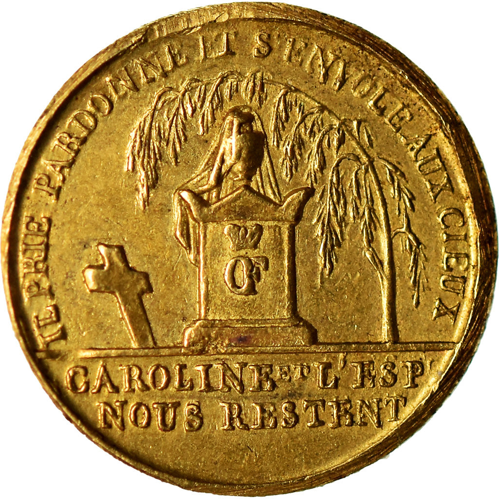 France, Quinaire, Duc et Duchesse de Berry, Henri V, 1820, SUP, Or