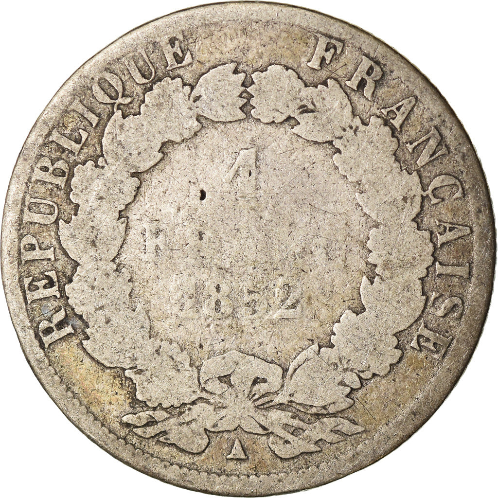 Moeda, França, Napoleon III, Napoléon III, Franc, 1852, Paris, F(12-15)