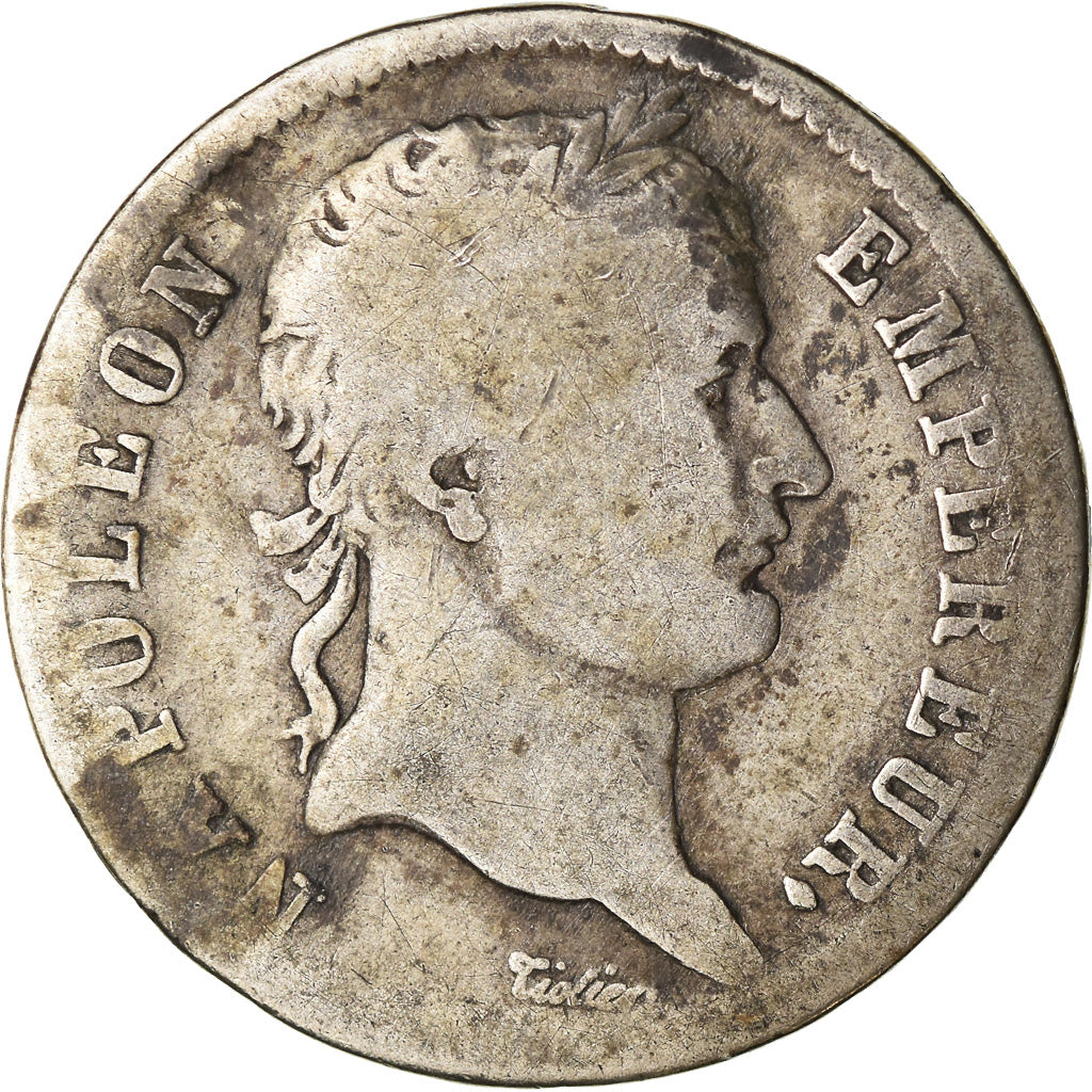 Moneda, Francia, Napoléon I, Franc, 1808, Strasbourg, BC, Plata, KM:682.3