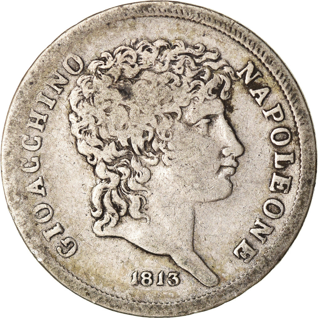 Coin, ITALIAN STATES, NAPLES, Joachim Murat, Lira, 1813, VF(20-25), Silver