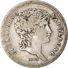Coin, ITALIAN STATES, NAPLES, Joachim Murat, Lira, 1813, VF(20-25), Silver