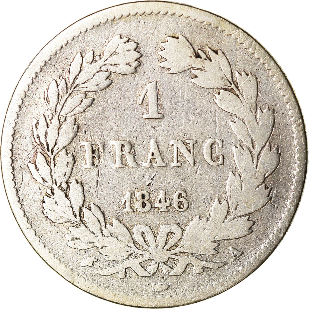 Munten, Frankrijk, Louis-Philippe, Franc, 1846, Paris, ZG+, Zilver, KM:748.1
