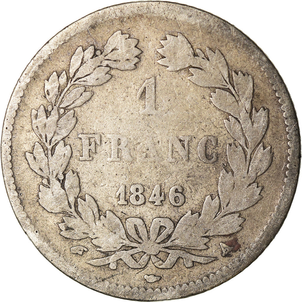 Munten, Frankrijk, Louis-Philippe, Franc, 1846, Paris, ZG, Zilver, KM:748.1