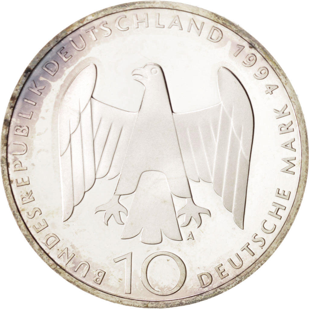 République fédérale allemande, 10 Mark, 1991-1994, Berlin, Germany, Argent...