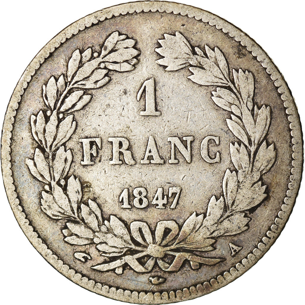 Coin, France, Louis-Philippe, Franc, 1847, Paris, VF(20-25), Silver, KM:748.1
