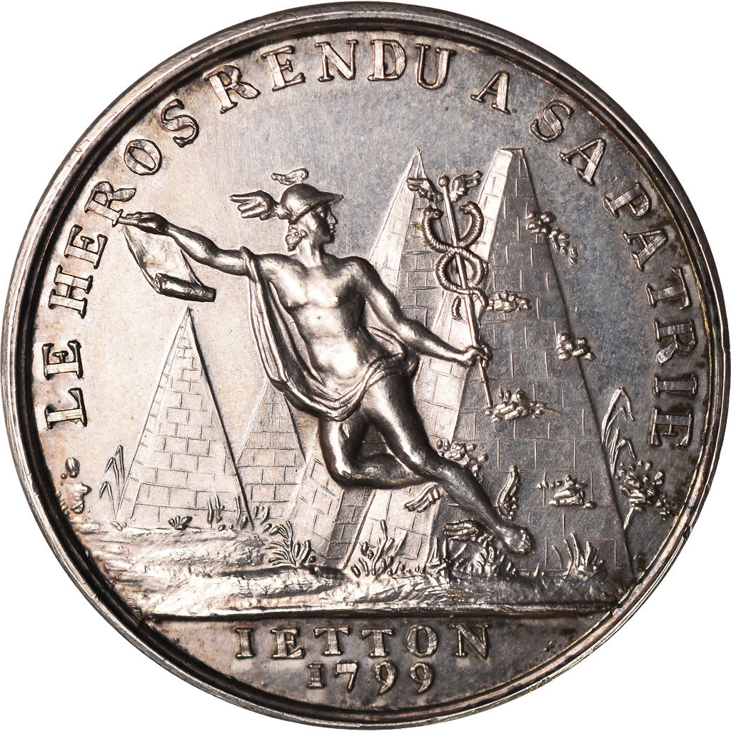 França, Medal, Bonaparte Libérateur de l'Egypte, 1799, AU(55-58), Prata