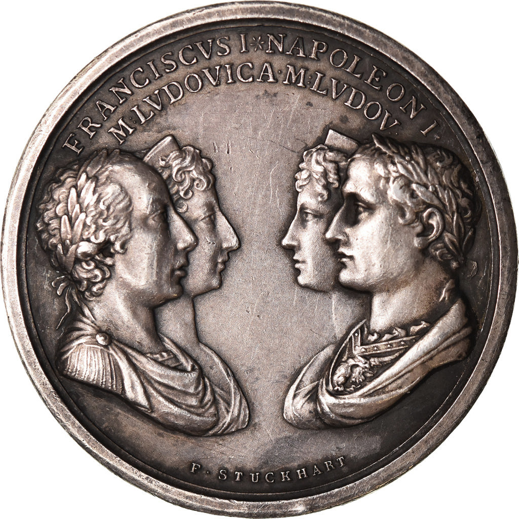 France, Medal, Mariage Napoléon Ier et Marie Louise à Vienne, 1810, Stuckhart