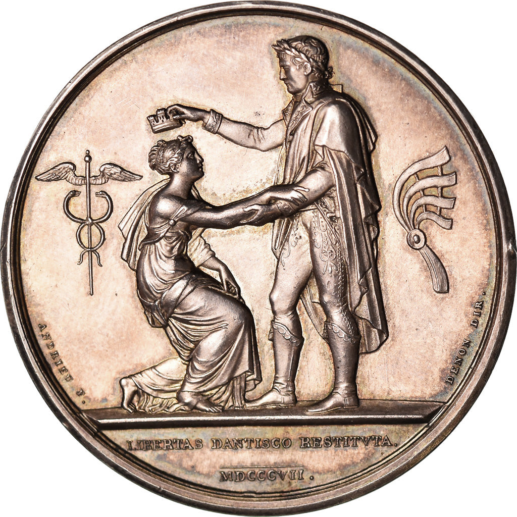 France, Medal, Napoleon I, Liberté rendue à Dantzig, 1807, Denon / Andrieu