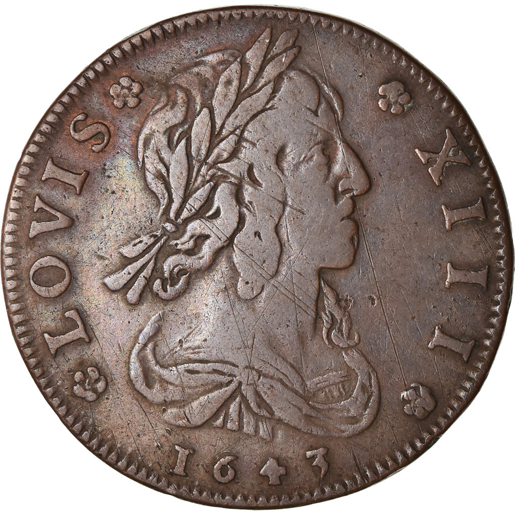 França, Token, Monarquia, Bustes Louis XIII et Louis XIV, 1644, VF(30-35)