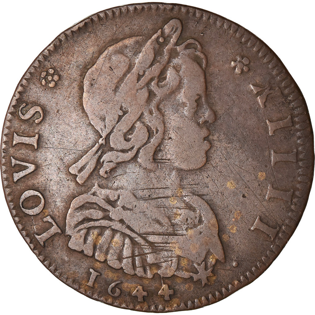 França, Token, Monarquia, Bustes Louis XIII et Louis XIV, 1644, VF(30-35)