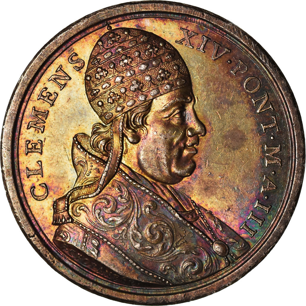 Vatican, Medal, Clément XIV, Création du musée Clémentin, 1771, Cropanese