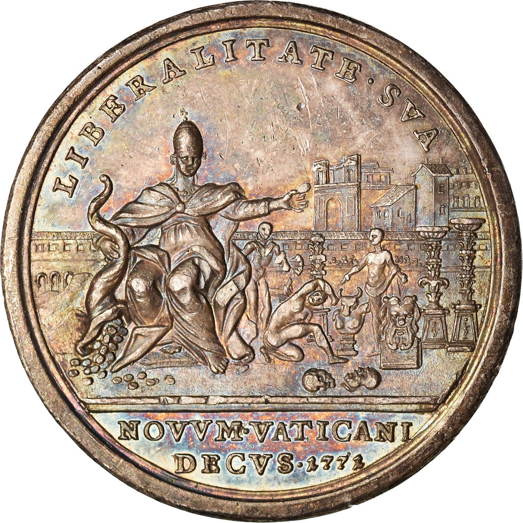 Vatican, Medal, Clément XIV, Création du musée Clémentin, 1771, Cropanese