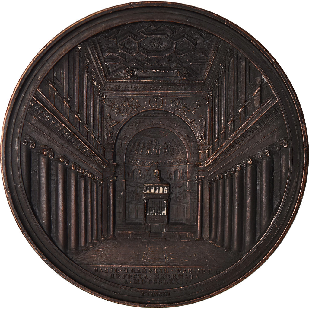 Vatican, Médaille, Pie IX, Basilique Santa-Maria de Trastevere, 1874, Bianchi