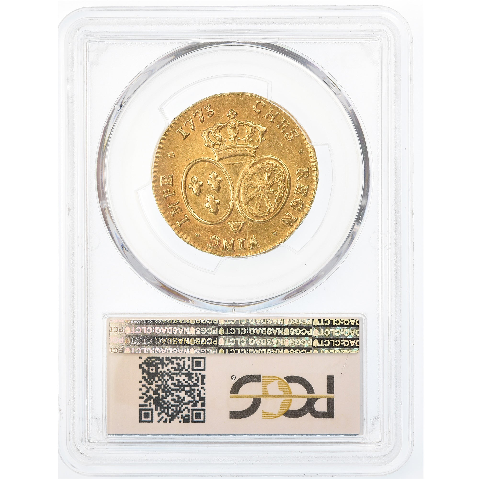 Coin, France, Louis XV, Double louis d'or à la vieille tête, 1773, Lille, PCGS