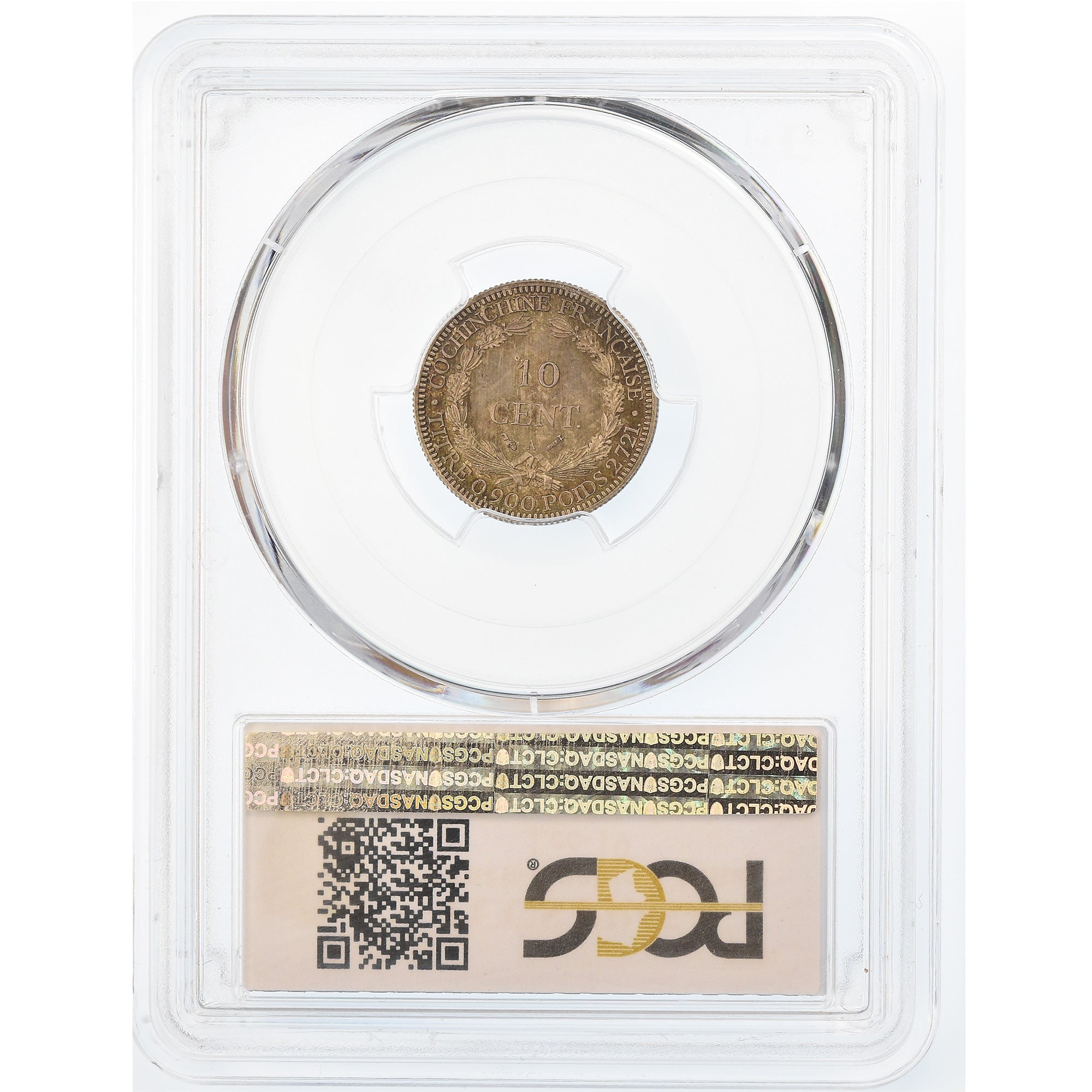 Coin, FRENCH COCHIN CHINA, 10 Cents, 1885, Paris, PCGS, PR65+, Silver, KM:4