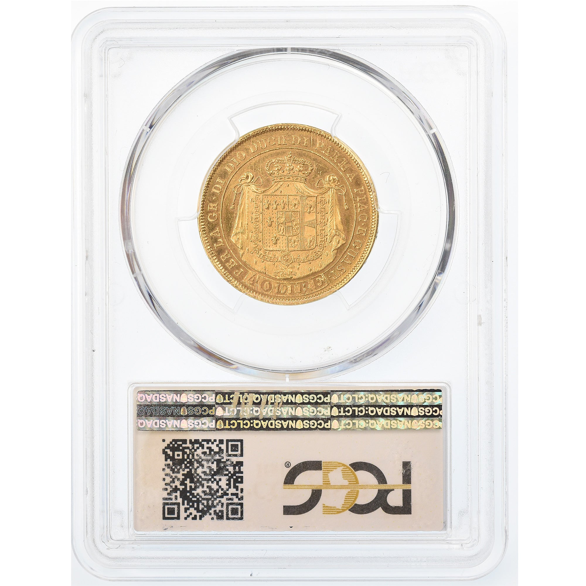 Coin, ITALIAN STATES, PARMA, Maria Luigia, 40 Lire, 1815, Parma, PCGS, MS62