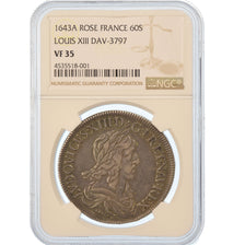 Moeda, França, Louis XIII, Écu de 60 Sols, deuxième poinçon de Warin, Ecu