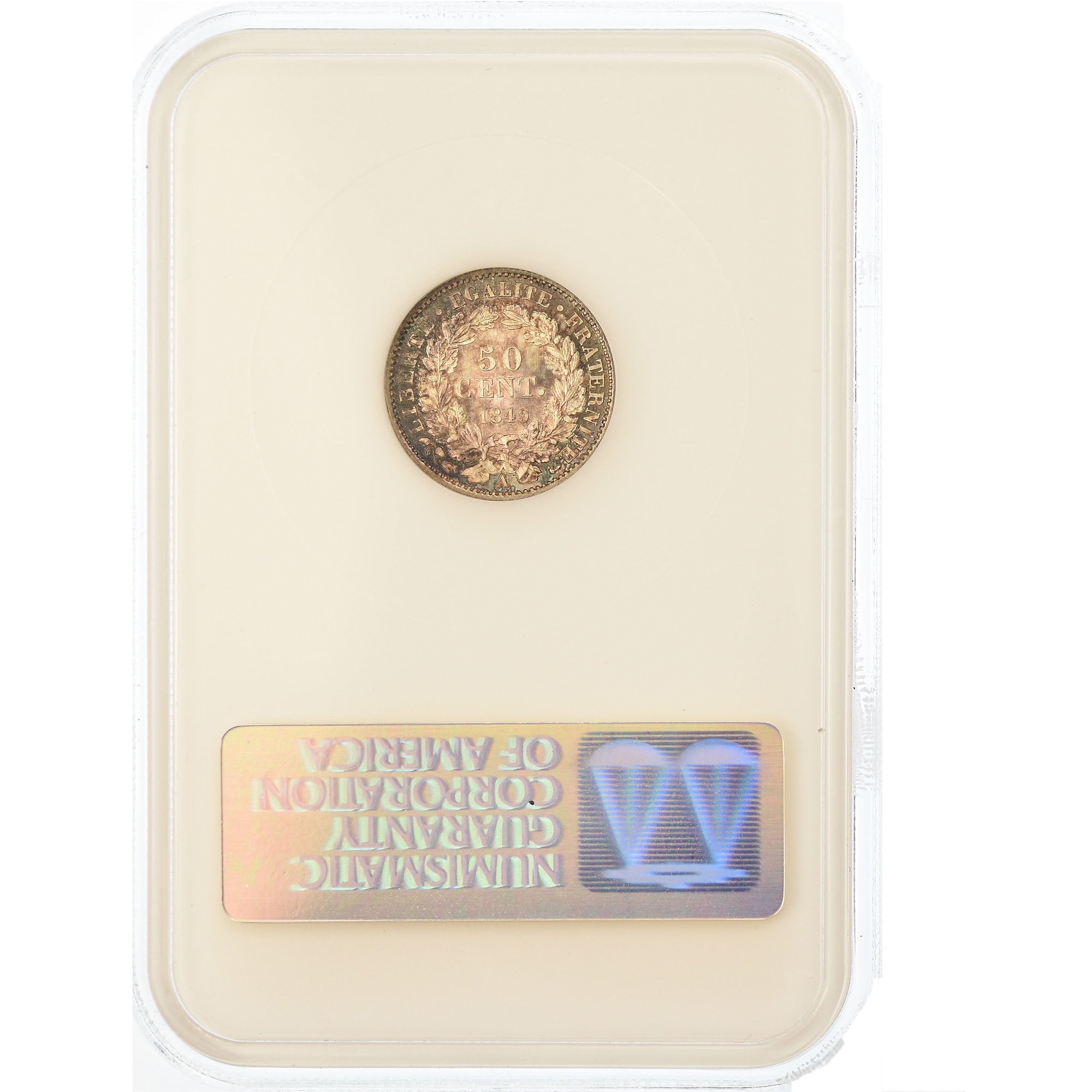 Coin, France, Cérès, 50 Centimes, 1849, Paris, NGC, MS67, Silver, KM:769.1