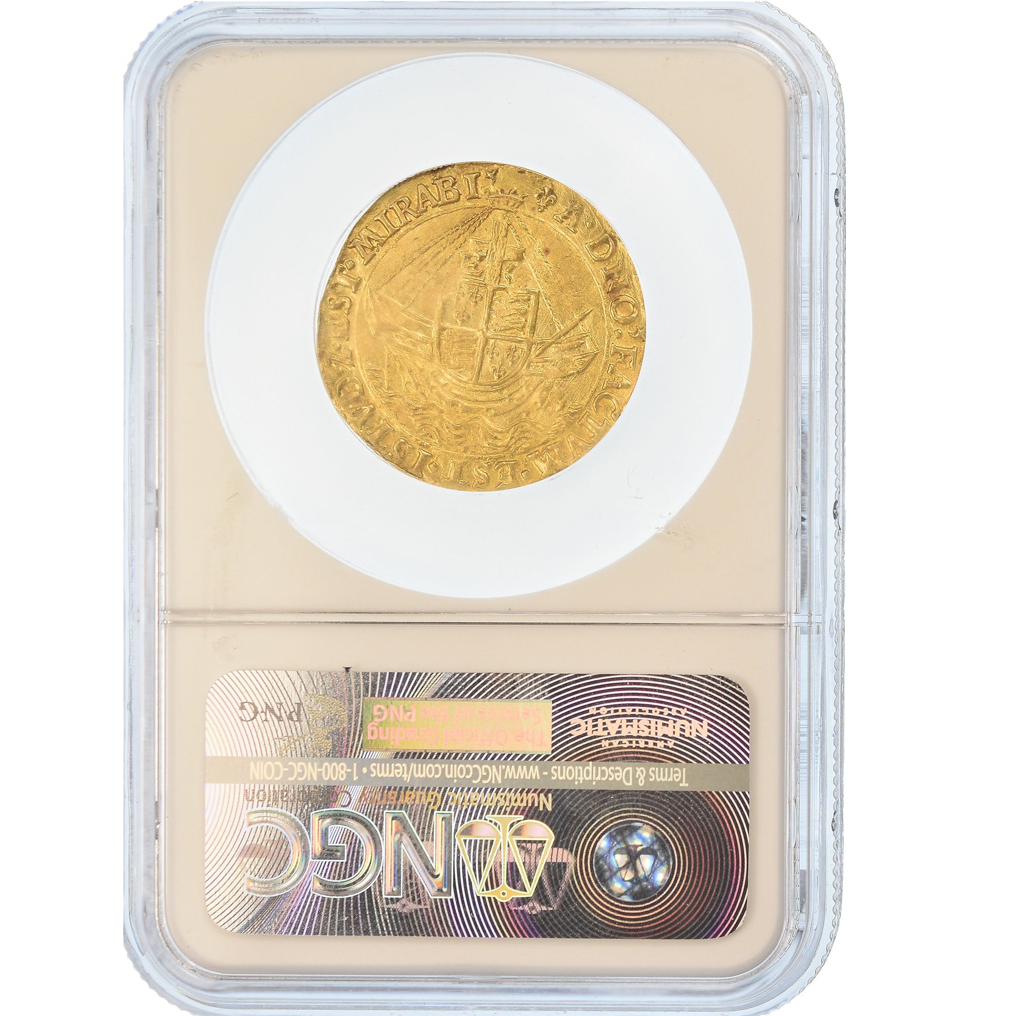 Coin, Great Britain, Elizabeth, Ange d'Or, Gold Angel, NGC MS63