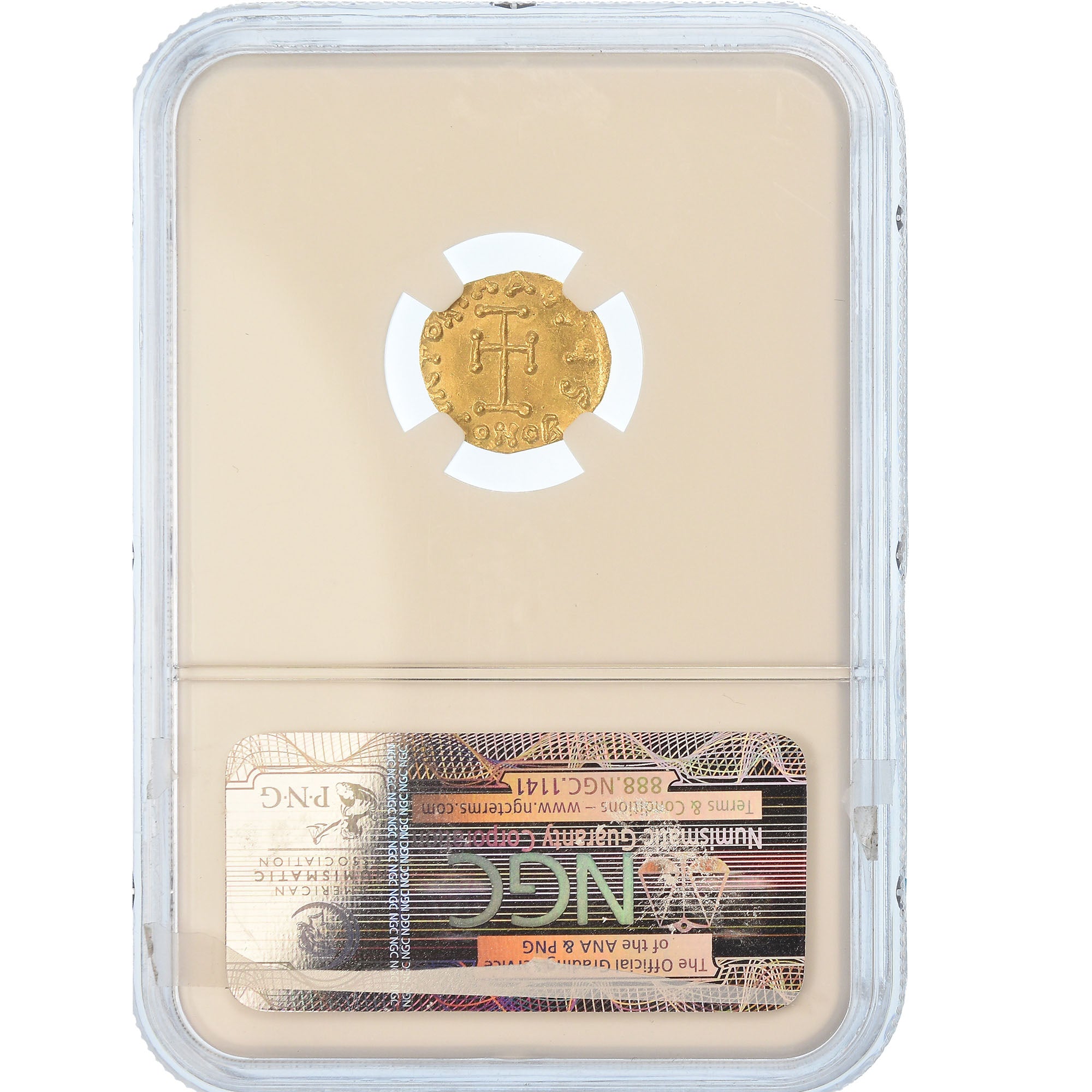 Monnaie, Leontius 695-698, Tremissis, Gradée, NGC, MS, 4/5-4/5, Or, 3763327-007