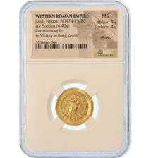 Moneda, Julius Nepos, Solidus, NGC, graded, MS, 4/5-4/5, Oro, RIC:3206