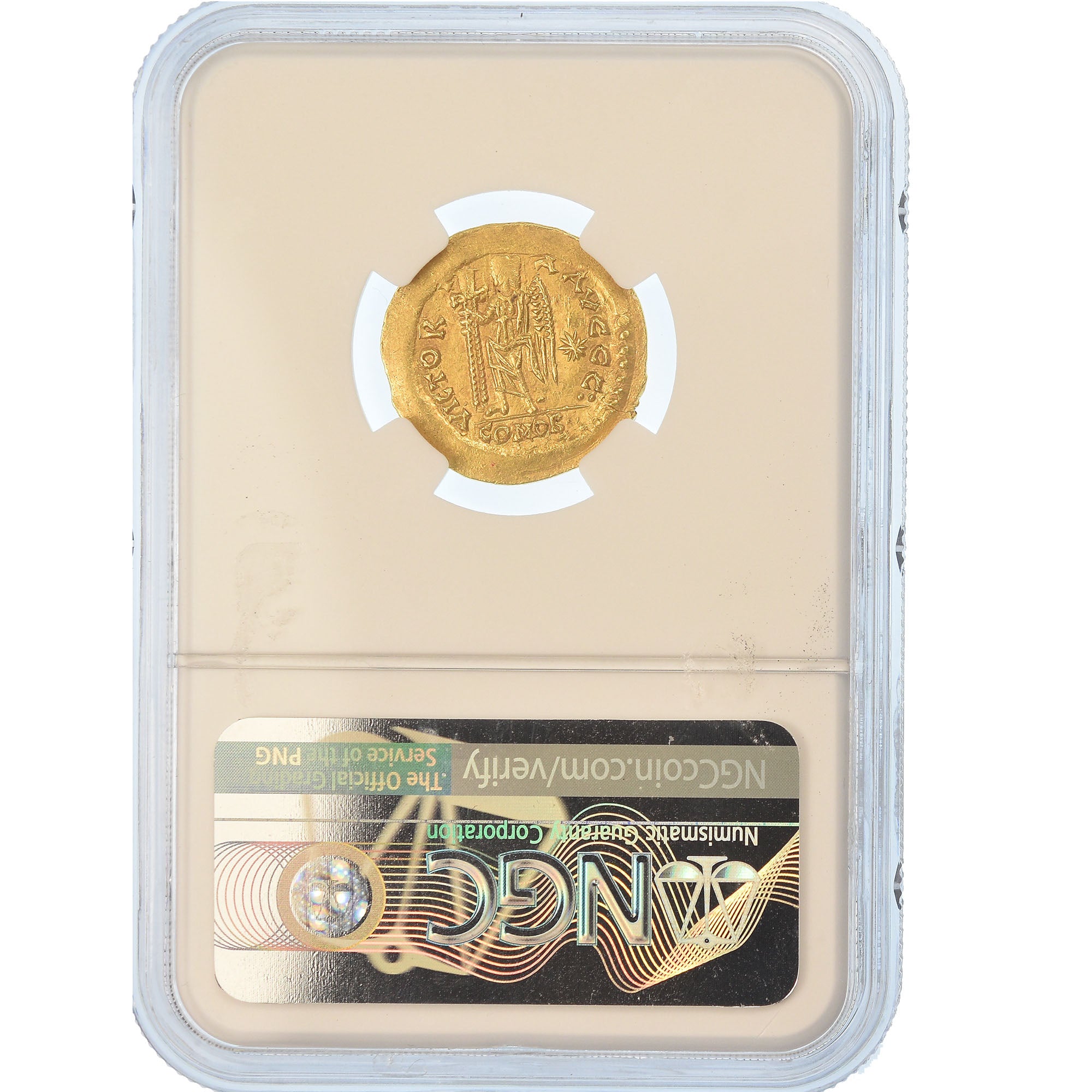 Coin, Julius Nepos, Solidus, graded, NGC, MS, 4/5-4/5, Gold, RIC:3206