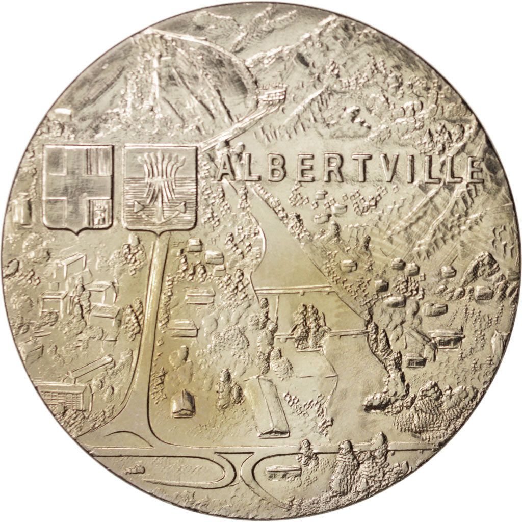 France, Medal, Albertville, Sports & leisure, 1992, Cupro-nickel, 41