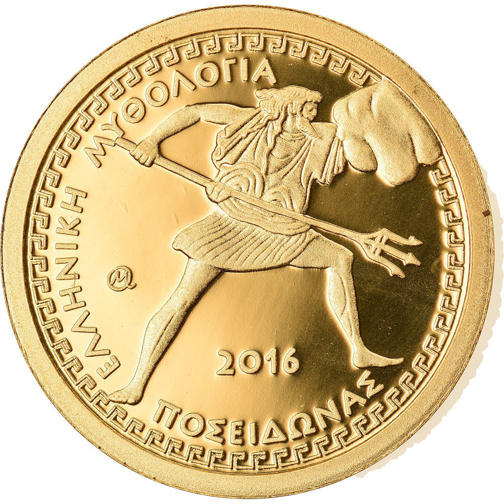 Moneda, Grecia, Poseidon, The God of the Sea, 100 Euro, 2016, FDC, Oro