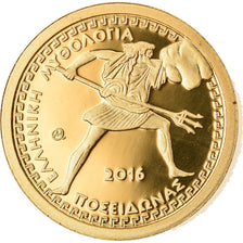 Moneda, Grecia, Poseidon, The God of the Sea, 100 Euro, 2016, FDC, Oro