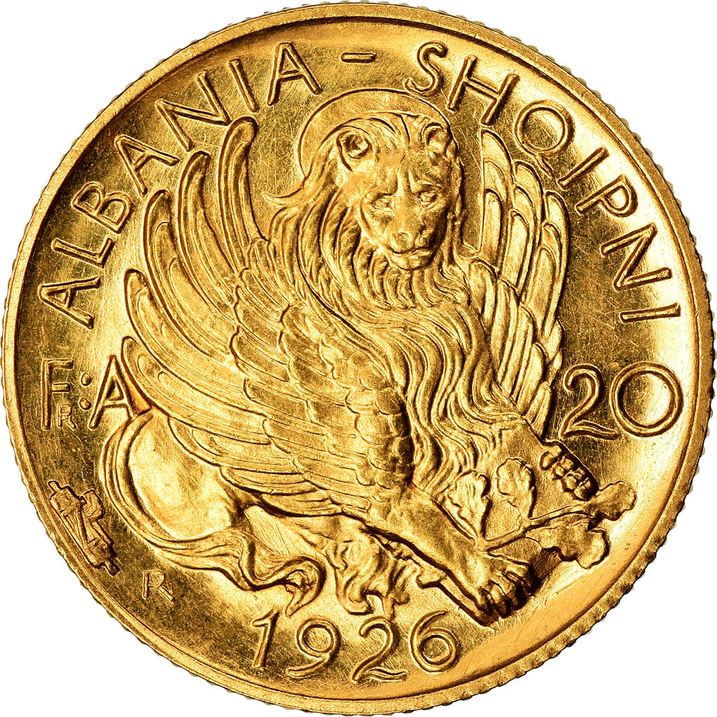 Monnaie, Albania, 20 Franga Ari, 1926, Rome, faisceau, SPL, Or, KM:12