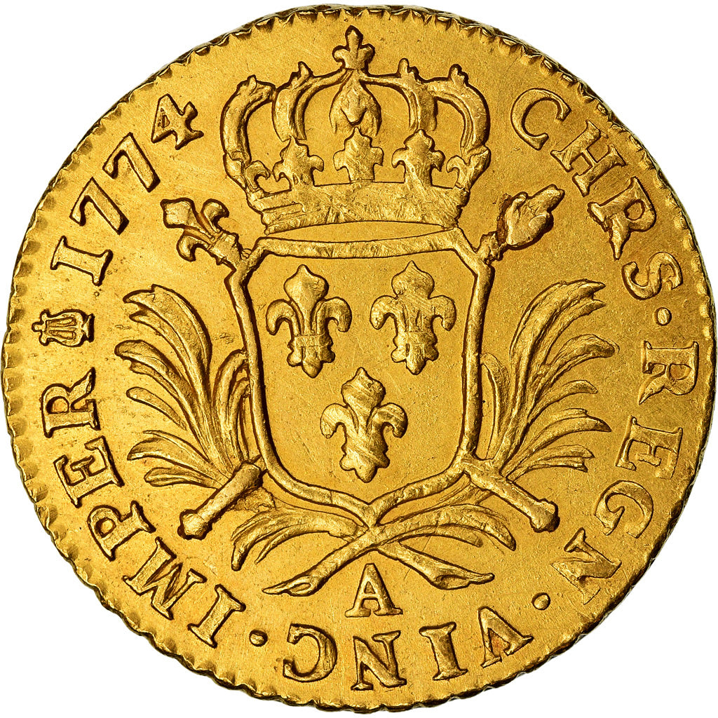 Moneta, Francia, Louis XVI, Louis d'or aux palmes, Louis d'Or, 1774, Paris
