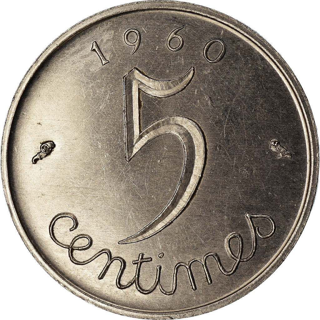 Monnaie, France, Épi, 5 Centimes, 1960, Pré-série, SPL, Stainless Steel