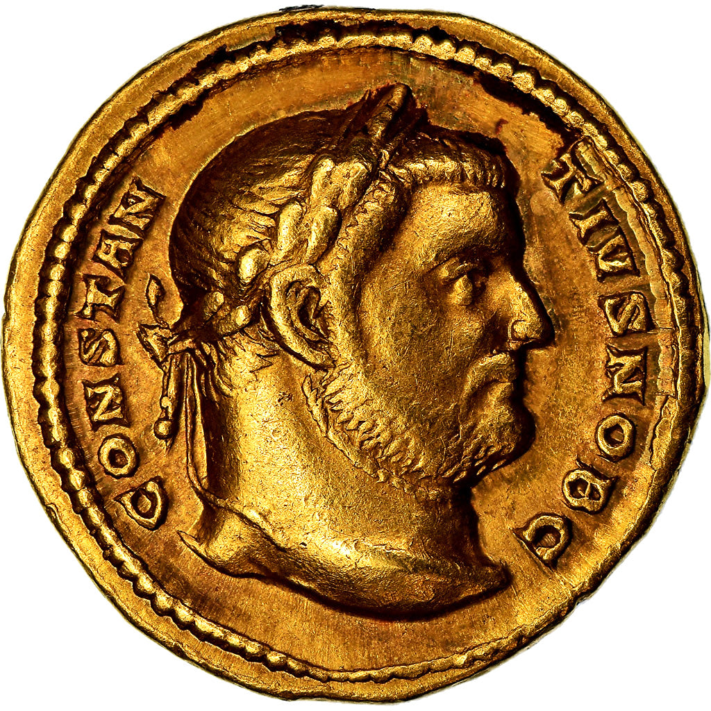Monnaie, Constance Chlore, Aureus, Trèves, SUP, Or