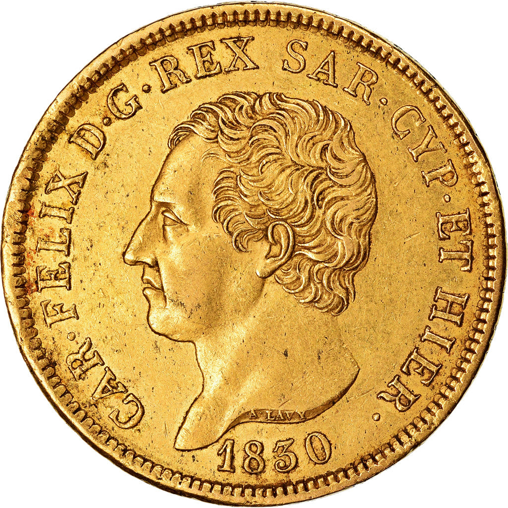 Moneta, STATI ITALIANI, SARDINIA, Carlo Felice, 80 Lire, 1830, Genoa, BB+, Oro