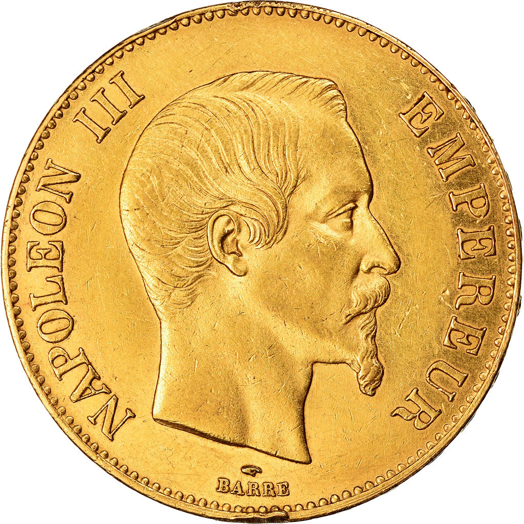 Moneta, Francia, Napoleon III, 100 Francs, 1859, Paris, BB, Oro, KM:786.1